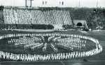 Выступление спортсменов на стадионе им. С. М. Кирова во время празднования 250‑летия Ленинграда. 23 июня 1957 г. 